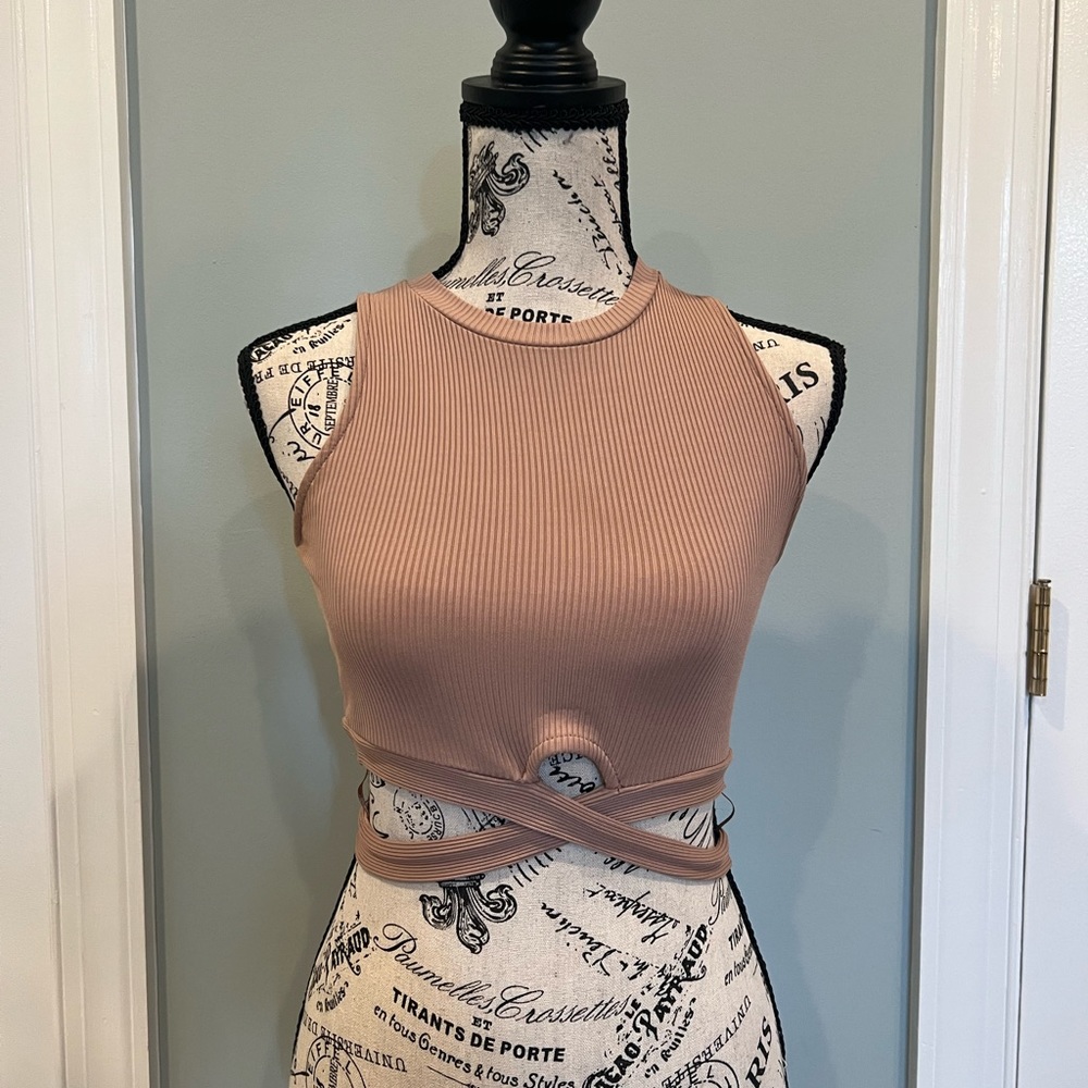 Beige Bershka Crop Top